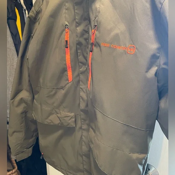 Free Country “3-in-1” Men’s Jacket, Dark Olive & Orange (Size Medium) - Picture 9 of 15